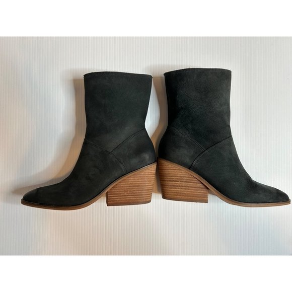 Lucky Brand Size 9M Suede Block Heel Western Casual Mid Calf Boots - Picture 2 of 9